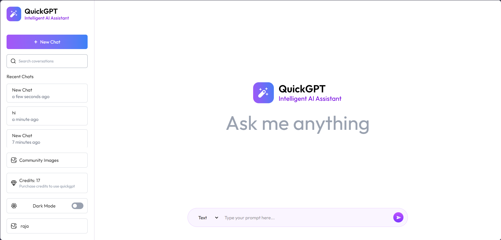 AuraChat Light Mode Chat