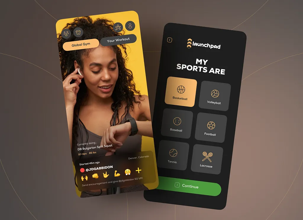 Launch Padd Sports Activity Tracker App UI Design