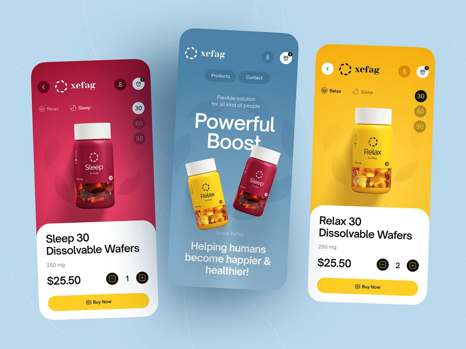 NuSupplement Store App UI Design