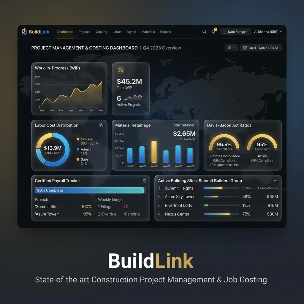 Summit Builders Financial Job Costing Dashboard